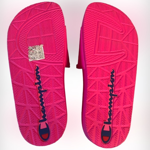 NWOT Champion Super Slide Split Script Neon Pink, Yellow & Blue SZ 6 - Picture 8 of 8